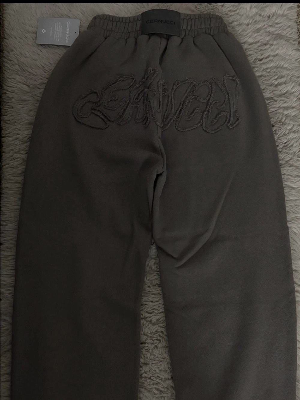 Cernucci Embroidered Wide Leg Sweatpants